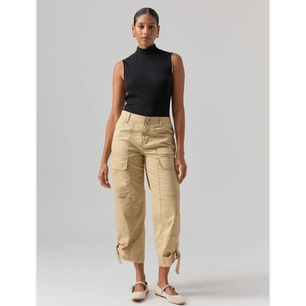 Sanctuary Pop Cargo Pants Khaki Cropped Utility Size 25 NWT